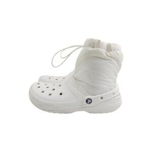 Crocs Women's White Lined Neo Puff Pull On Ankle Winter Boots Size 11